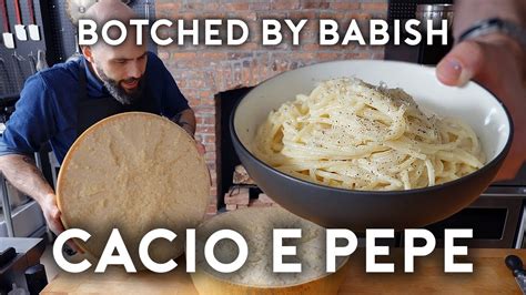 -Add pasta to heated bowl. . Babish cacio e pepe